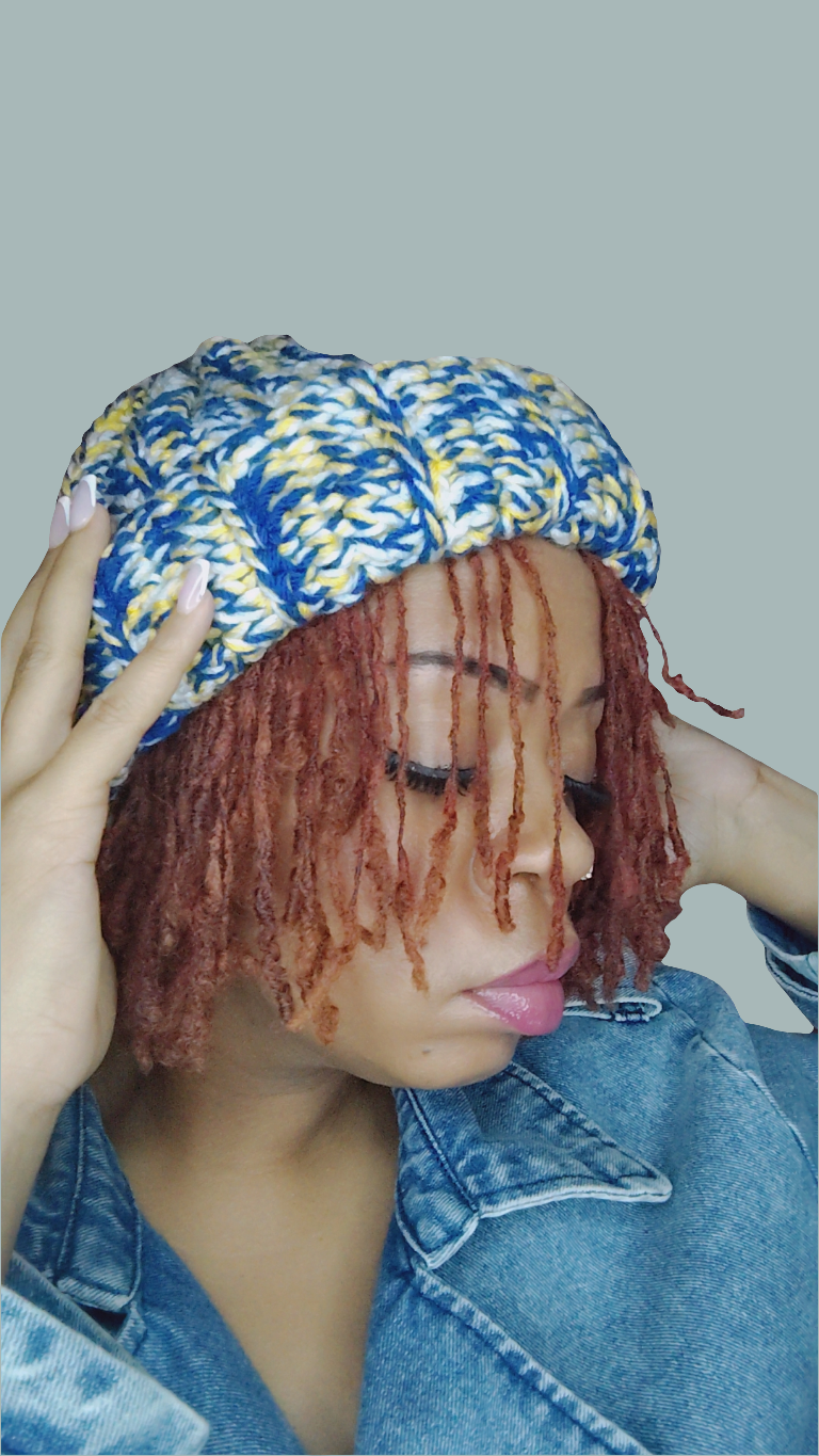 STL Blues Inspired Bulky Crochet Beanie