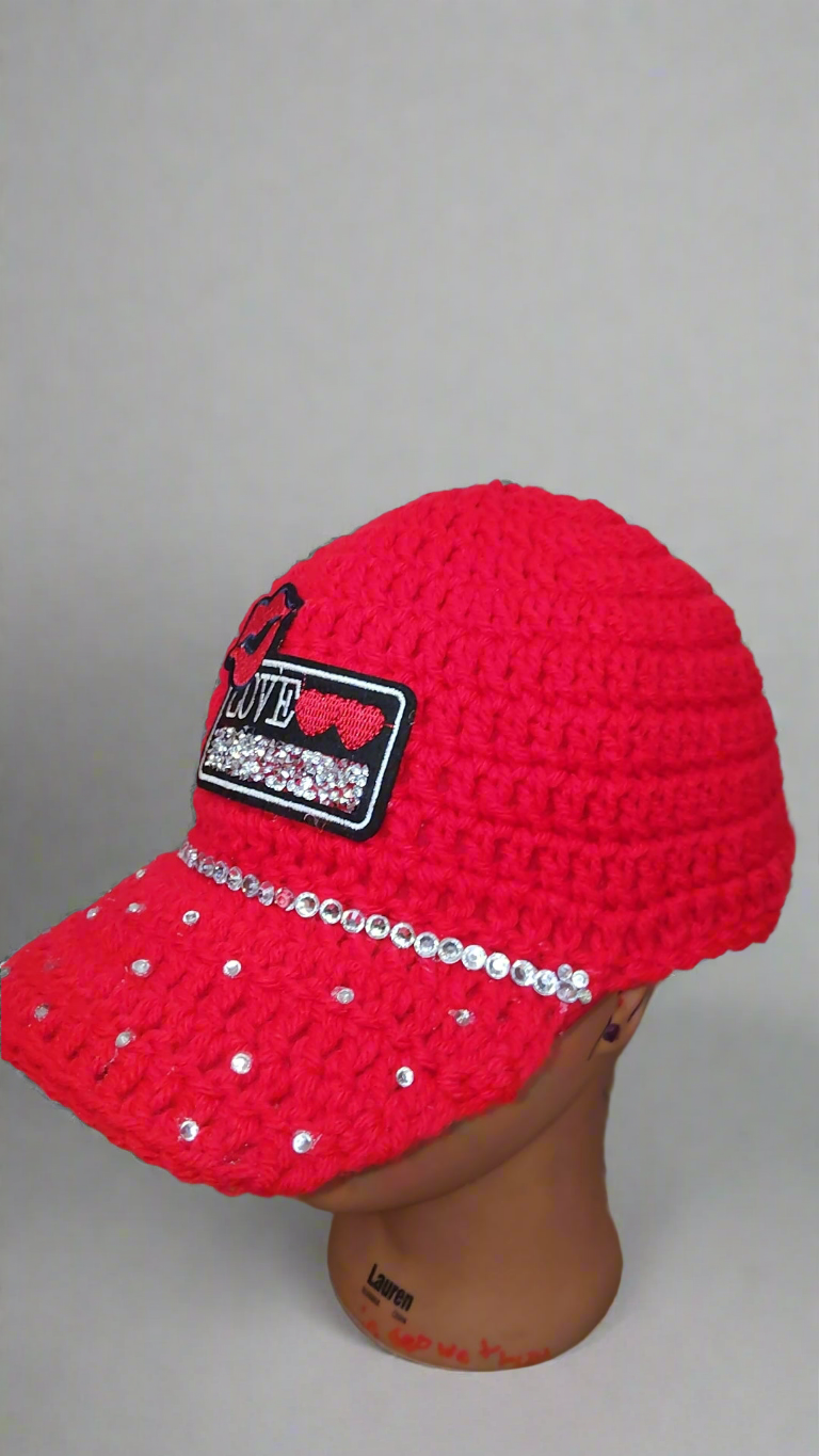 Love Diamond Studded Hat