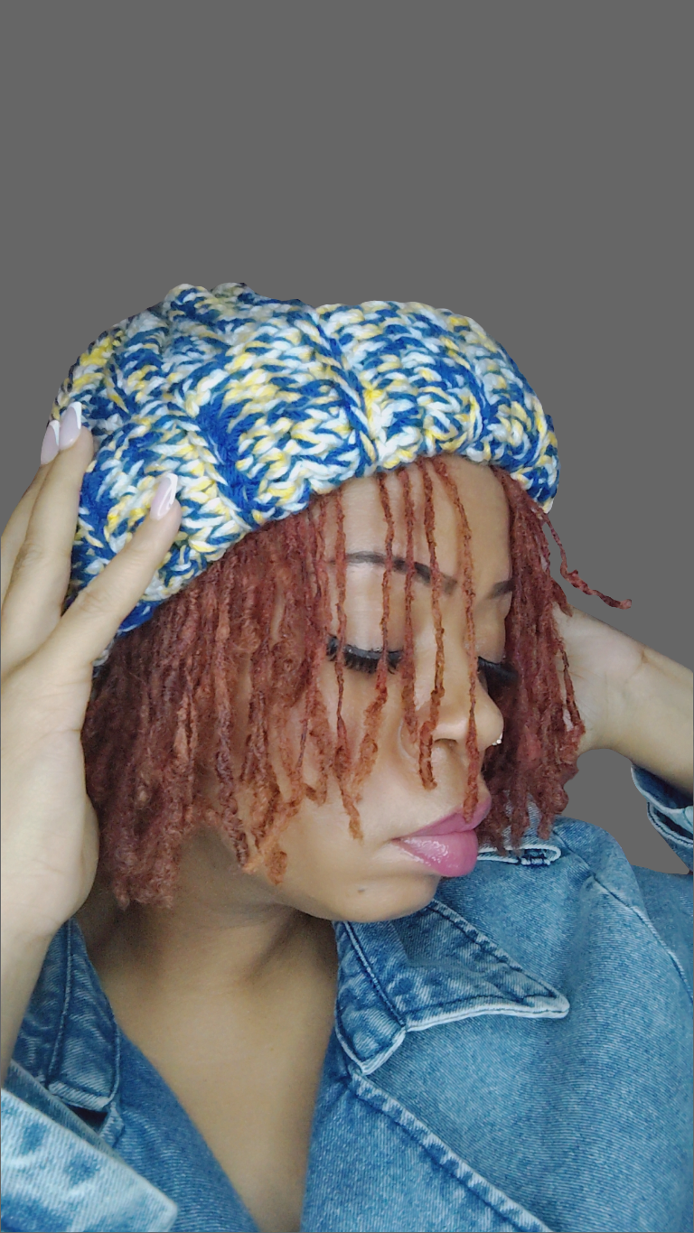 STL Blues Inspired Bulky Crochet Beanie